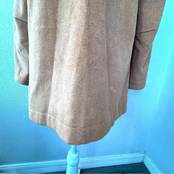 Denim &Co Tan Coat QVC Two Pockets V Neck SZ Small NWOT - Picture 5 of 14